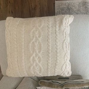 Cream knit pillow